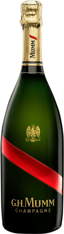 53,95 € 免费送货 | 白起泡酒 G.H. Mumm Grand Cordon Brut — 起泡酒 干型 特级珍藏 A.O.C. Champagne 香槟酒 法国 Pinot Noir — 黑皮诺, Chardonnay — 莎当妮, Pinot Meunier — 黑皮诺·莫尼耶 瓶装 75 cl
