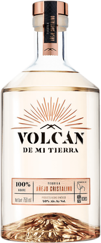 86,95 € Kostenloser Versand | Tequila Volcán de mi Tierra Añejo Cristalino Mexiko Flasche 70 cl