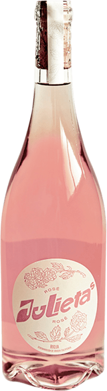 18,95 € 免费送货 | 玫瑰气泡酒 Juliet Rose Julieta's Golden Rose D.O.Ca. Rioja 拉里奥哈 西班牙 Tempranillo 瓶子 75 cl