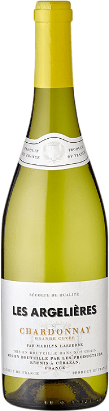 10,95 € Envio grátis | Vinho branco Producteurs Réunis Les Argelières Languedoc França Chardonnay Garrafa 75 cl