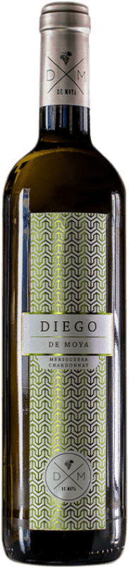 10,95 € Envío gratis | Vino blanco Bodega de Moya Diego de Moya Crianza D.O. Valencia Comunidad Valenciana España Chardonnay, Merseguera Botella 75 cl