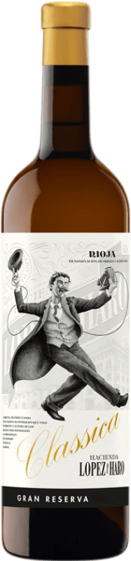 34,95 € Envío gratis | Vino blanco Hacienda López de Haro Classica Gran Reserva D.O.Ca. Rioja La Rioja España Viura, Malvasía, Garnacha Blanca Botella 75 cl
