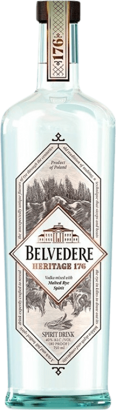 58,95 € Envío gratis | Vodka Belvedere 176 Héritage — Herencia Legado Tradicional Polonia 70 cl