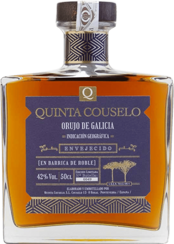 44,95 € Envío gratis | Orujo Aguardiente Quinta de Couselo Envejecido D.O. Orujo de Galicia Galicia España 15 Años Botella Medium 50 cl