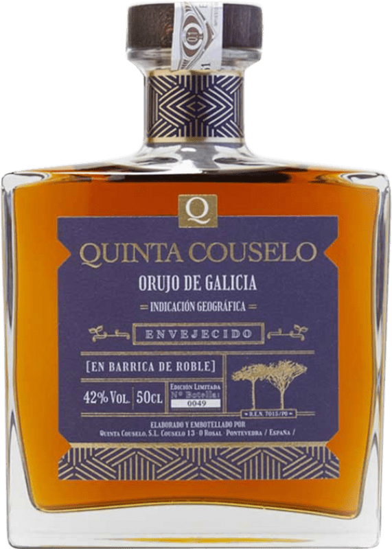 46,95 € Free Shipping | Pomace Brandy Quinta de Couselo Envejecido D.O. Orujo de Galicia Galicia Spain 15 Years Medium Bottle 50 cl