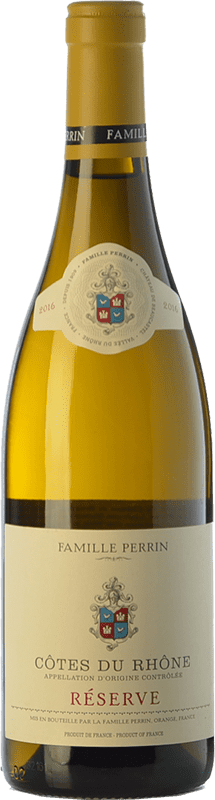 16,95 € Spedizione Gratuita | Vino bianco Famille Perrin Blanc Riserva A.O.C. Côtes du Rhône Francia Grenache Bianca, Viognier Bottiglia 75 cl
