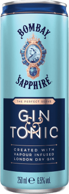56,95 € Kostenloser Versand | 12 Einheiten Box Getränke und Mixer Bombay Sapphire Gin & Tonic Großbritannien Alu-Dose 25 cl
