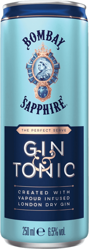56,95 € 免费送货 | 盒装12个 调和剂 Mixer Bombay Sapphire 英国 罐 25 cl GinTonic — 杜松子酒配奎宁水