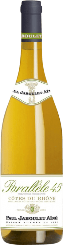 15,95 € Envio grátis | Vinho branco Paul Jaboulet Aîné Parallèle 45 Blanc A.O.C. Côtes du Rhône Rhône França Grenache Branca, Viognier, Marsanne, Bourboulenc Garrafa 75 cl