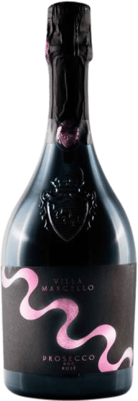 10,95 € 送料無料 | ロゼのスパークリングワイン Villa Marcello Brut — ブリュット Millesimato, Rosé — ロゼ D.O.C. Prosecco ベネト イタリア Glera — グレラ 75 cl