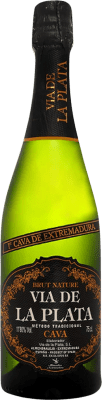 7,95 € 免费送货 | 白起泡酒 Vía de la Plata Brut Nature D.O. Cava 埃斯特雷马杜拉 西班牙 Macabeo, Parellada 瓶子 75 cl