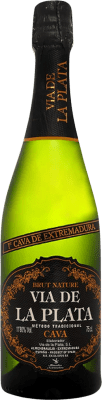 7,95 € Spedizione Gratuita | Spumante bianco Vía de la Plata Brut Nature D.O. Cava Estremadura Spagna Macabeo, Parellada Bottiglia 75 cl