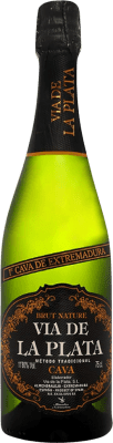 8,95 € Spedizione Gratuita | Spumante Bianco Vía de la Plata Brut Nature D.O. Cava Estremadura Spagna Macabeo, Parellada 75 cl