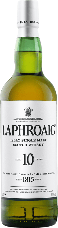 53,95 € Envio grátis | Whisky Single Malt Laphroaig Escócia Reino Unido 10 Anos Garrafa 70 cl