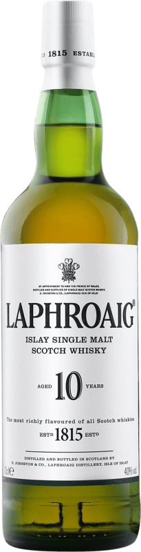 54,95 € Envio grátis | Whisky Single Malt Laphroaig Escócia Reino Unido 10 Anos Garrafa 70 cl