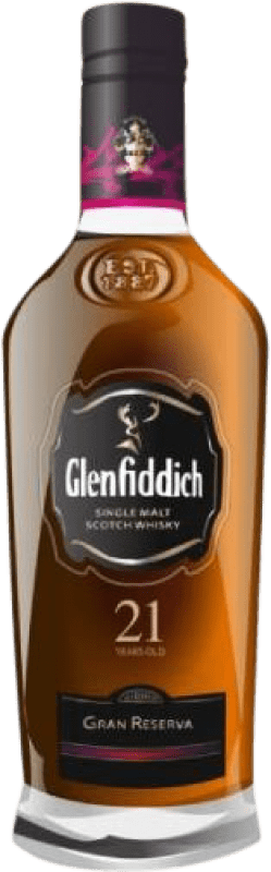 212,95 € Envío gratis | Whisky Single Malt Glenfiddich Caribbean Rum Finish Reino Unido 21 Años Botella 70 cl