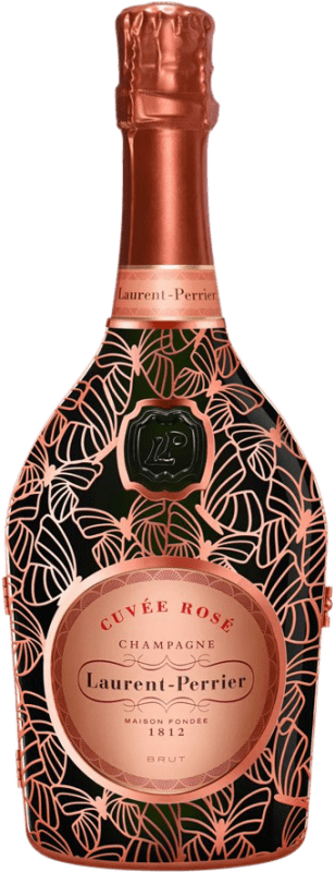 159,95 € Бесплатная доставка | Розовое игристое Laurent Perrier Cuvée Rose Metal Jacket Mariposa A.O.C. Champagne шампанское Франция Pinot Black бутылка 75 cl