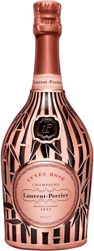 146,95 € Kostenloser Versand | Rosé Sekt Laurent Perrier Cuvée Rose Metal Jacket Bambú A.O.C. Champagne Champagner Frankreich Pinot Schwarz Flasche 75 cl