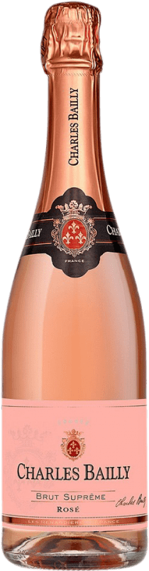 8,95 € Envío gratis | Espumoso rosado Charles Bailly Rosé A.O.C. Nuits-Saint-Georges Borgoña Francia Merlot, Gamay Botella 75 cl