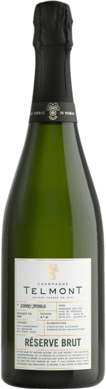88,95 € Free Shipping | White Sparkling Wine Telmont Brut Reserve — Aged A.O.C. Champagne Champagne France Pinot Noir, Chardonnay, Pinot Meunier 75 cl