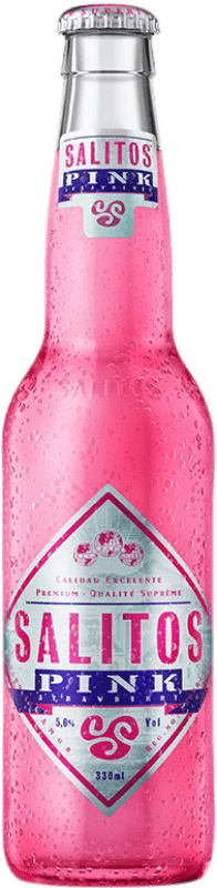 59,95 € Kostenloser Versand | 24 Einheiten Box Mixer Salitos Pink — Rosé Mexiko Drittelliterflasche 33 cl