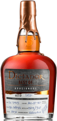 223,95 € Free Shipping | Rum Dictador Best of 1981 Apasionado Colombia Bottle 70 cl