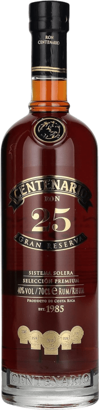 96,95 € Spedizione Gratuita | Rum Centenario Gran Riserva Costa Rica 25 Anni Bottiglia 70 cl