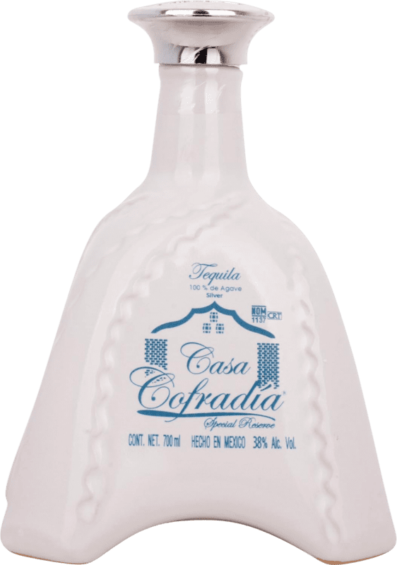 84,95 € Spedizione Gratuita | Tequila La Cofradía Cerámica Blanco Messico Bottiglia 70 cl