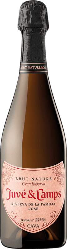 31,95 € Envio grátis | Espumante Rosé Juvé y Camps 100th Aniversario Rosé Reserva da Família D.O. Cava Catalunha Espanha Pinot Noir Garrafa 75 cl