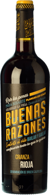 14,95 € Envio grátis | Vinho Tinto Qui Artis Buenas Razones D.O.Ca. Rioja La Rioja Espanha Tempranillo 75 cl