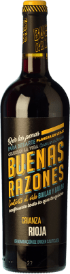13,95 € Envio grátis | Vinho tinto Qui Artis Buenas Razones D.O.Ca. Rioja La Rioja Espanha Tempranillo Garrafa 75 cl