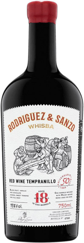 37,95 € Бесплатная доставка | Красное вино Rodríguez & Sanzo Whisba Barrica Whisky I.G.P. Vino de la Tierra de Castilla y León Кастилия-Леон Испания Tinta de Toro бутылка 75 cl