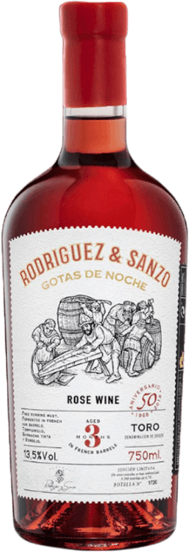 15,95 € Kostenloser Versand | Rosé-Wein Rodríguez & Sanzo Gotas de Noche D.O. Toro Kastilien und León Spanien Tempranillo, Grenache Flasche 75 cl