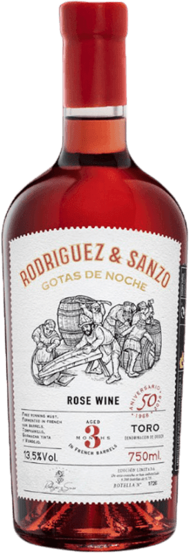 15,95 € Envío gratis | Vino rosado Rodríguez & Sanzo Gotas de Noche D.O. Toro Castilla y León España Tempranillo, Garnacha Botella 75 cl