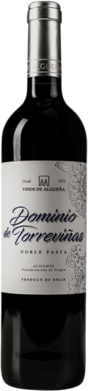 6,95 € Spedizione Gratuita | Vino rosso La Algueña Dominio de Torreviñas Doble Pasta D.O. Alicante Comunità Valenciana Spagna Monastrell Bottiglia 75 cl