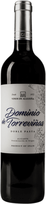 3,95 € Envío gratis | Vino Tinto La Algueña Dominio de Torreviñas Doble Pasta D.O. Alicante Comunidad Valenciana España Monastrell 75 cl