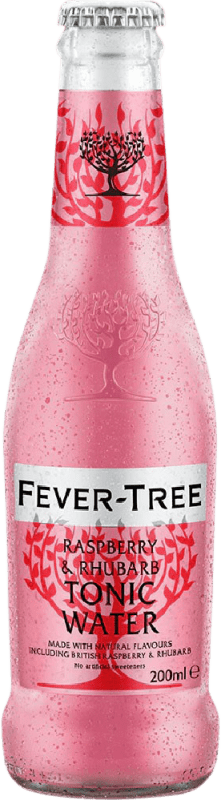 42,95 € Envío gratis | Caja de 24 unidades Refrescos y Mixers Fever-Tree Raspberry and Rhubarb Tonic Water Reino Unido Botellín 20 cl