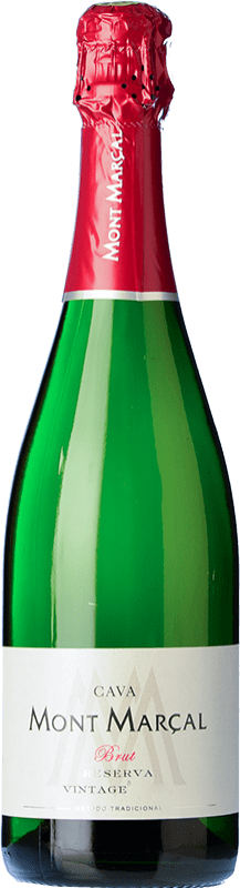 10,95 € Envío gratis | Espumoso Blanco Mont Marçal Brut Reserva D.O. Cava Cataluña España Macabeo, Xarel·lo, Chardonnay, Parellada 75 cl