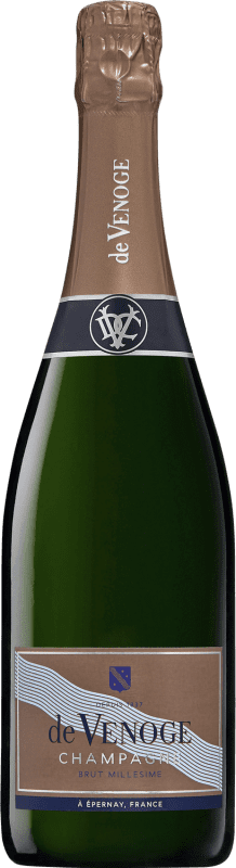 55,95 € Free Shipping | White Sparkling Wine De Venoge Cordon Brut Millésimé, Bleu — Blue A.O.C. Champagne Champagne France Pinot Noir, Doña Blanca, Pinot Meunier 75 cl