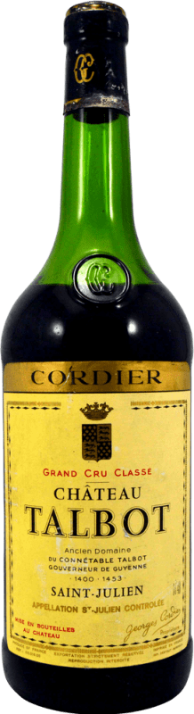 214,95 € Envio grátis | Vinho tinto Château Talbot Georges Cordier Espécime de Colecionador 1975 A.O.C. Saint-Julien França Garrafa Magnum 1,5 L
