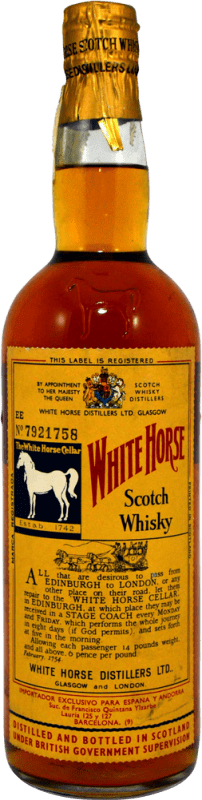 14,95 € Envoi gratuit | Blended Whisky White Horse Spécimen de Collection années 1970's Royaume-Uni Bouteille 75 cl