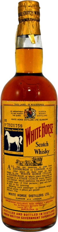14,95 € Бесплатная доставка | Купажированный виски White Horse 1970's Объединенное Королевство Бутылка 75 cl Коллекционный экземпляр Не предназначен для употребления