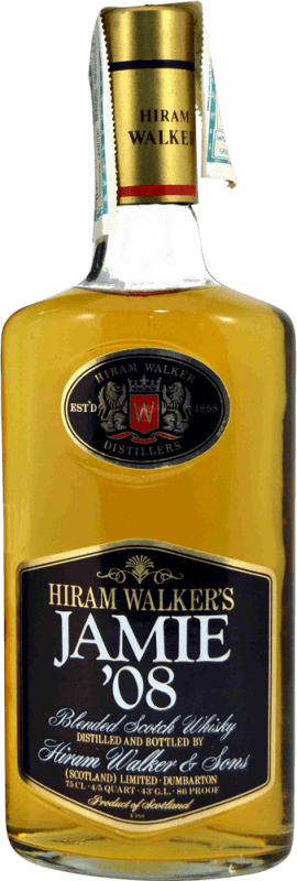22,95 € Spedizione Gratuita | Whisky Blended Hiram Walker Jamie '08 Regno Unito 75 cl Esemplare da Collezione Non Idoneo al Consumo