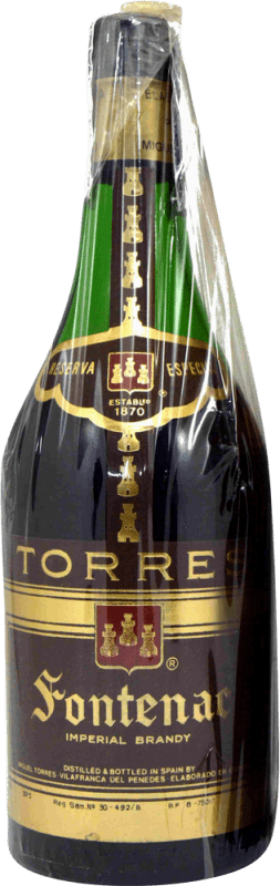 76,95 € Envio grátis | Brandy Conhaque Torres Fontenac Old Bottling 1970's Espanha Garrafa 75 cl Exemplar de colecionador Não Próprio para Consumo