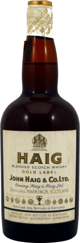 17,95 € Kostenloser Versand | Whiskey Blended John Haig & Co Gold Label Cierre Alambre Sammlerexemplar Spanien Flasche 75 cl