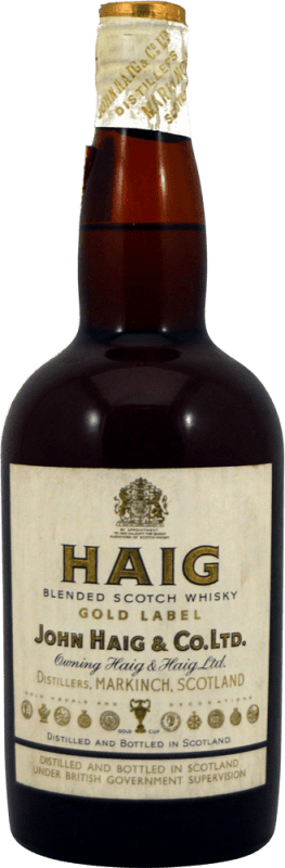 17,95 € Envio grátis | Whisky Blended John Haig & Co Gold Label Cierre Alambre Espécime de Colecionador Espanha Garrafa 75 cl