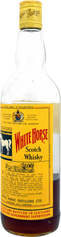 23,95 € Kostenloser Versand | Blended Whisky White Horse Botella muy Mermada 1980's Großbritannien Flasche 75 cl Sammlerstück Nicht zum Verzehr Geeignet