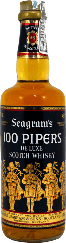 17,95 € Бесплатная доставка | Виски смешанные Seagram's 100 Pipers Коллекционный образец 1970-х гг Объединенное Королевство бутылка 75 cl