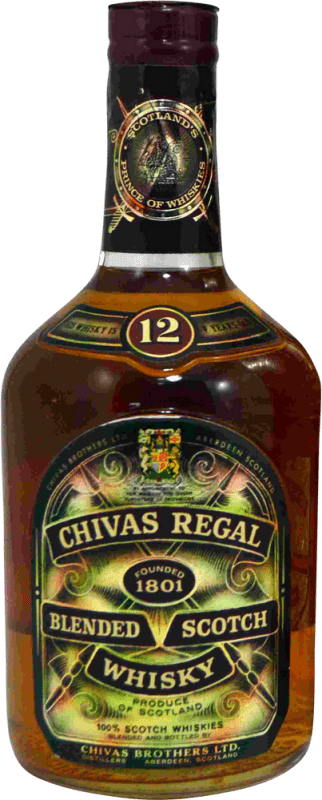 44,95 € Free Shipping | Whisky Blended Chivas Regal Caja Dorada Collector's Specimen United Kingdom 12 Years Bottle 75 cl