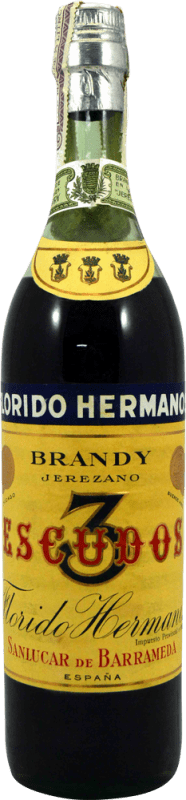 165,95 € Envío gratis | Brandy Hermanos Florido 3 Escudos Ejemplar Coleccionista 1970's España Botella 75 cl